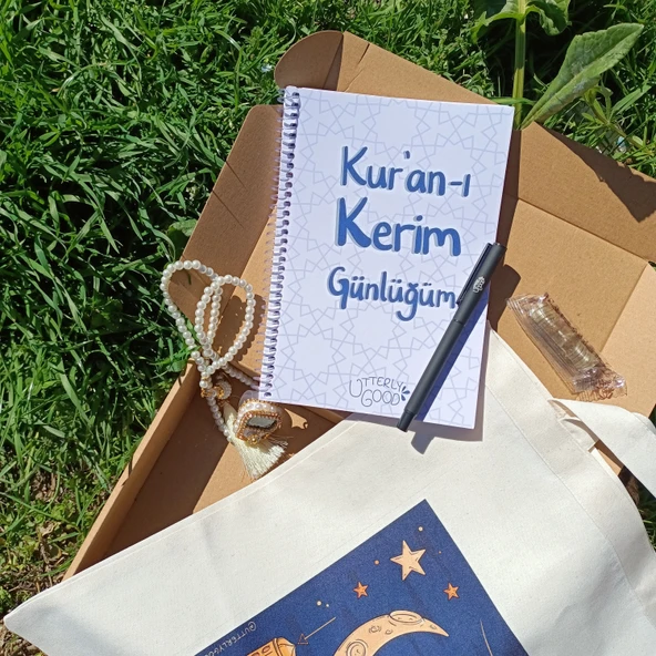 Utterly Good Kur'an-ı Kerim Günlüğüm Manevi Koleksiyon Seti Defter Kalem Zikirmatik Tespih Bez Çanta Hediyeli ürün görseli