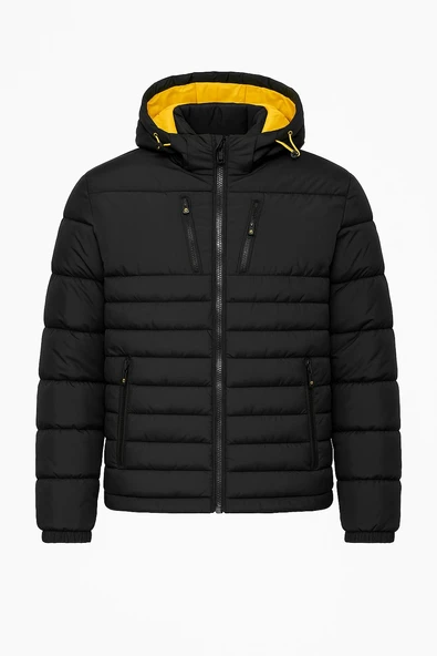 Slim Fit Erkek Kapşonlu Şişme Mont - 7454 ürün görseli