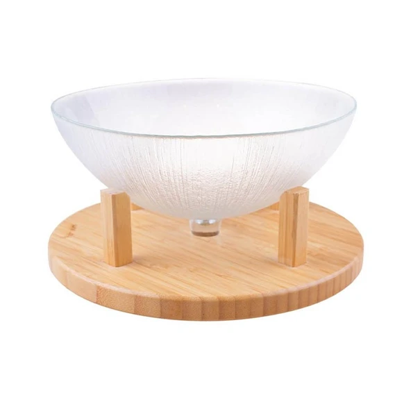 Bambum Kuga Cam Kapaklı Ayaklı Kek Fanusu 30 Cm - Resim 2