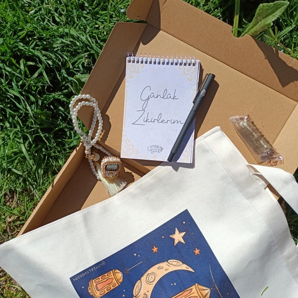 Utterly Good Günlük Zikirlerim Manevi Koleksiyon Seti  Defter  Kalem  Zikirmatik  Tespih  Bez Çanta Hediyeli ürün görseli