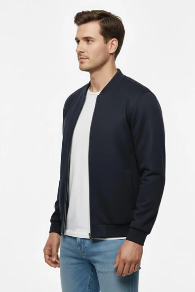 Erkek Büyük Beden Mevsimlik Hakim Yaka Süet Spor Mont BGL-ST05015 - Resim 4