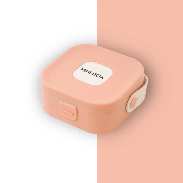 Mini Takı Kutusu Ayna ve 4 Bölmeli Seyahat Düzenleyici – Kolye, Küpe, Yüzük Saklama Kutusu Pudra - Resim 7