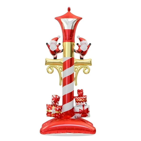 Yılbaşı Partisi Ayaklı Sokak Lambası ve Noel Baba Şekilli Folyo Balon ürün görseli