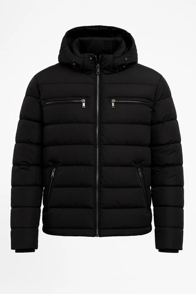 Slim Fit Erkek Kapşonlu Şişme Mont - 7447 ürün görseli