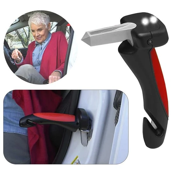 Sunup SN-26713 Araç İniş Destek Kolu Cam Kırıcı Fener Emniyet Kemeri Kesici Çok Fonksiyonlu ürün görseli 1