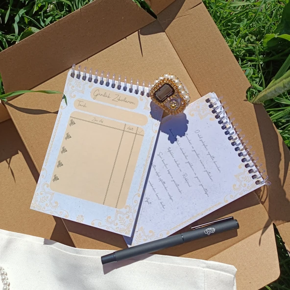 Utterly Good Günlük Zikirlerim Manevi Koleksiyon Seti  Defter  Kalem  Zikirmatik  Tespih  Bez Çanta Hediyeli - Resim 4