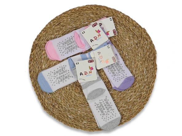 KIZ BEBEK KAYMAZ TABAN SOKET ÇORAP (4 ADET) ürün görseli 1