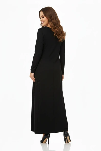 Kadın Uzun Kol Taşlı Sandy Elbise BGL-ST04663 - Resim 8