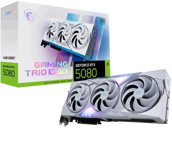 MSI GEFORCE RTX 5080 16G GAMING TRIO OC WHITE VGA ürün görseli 1