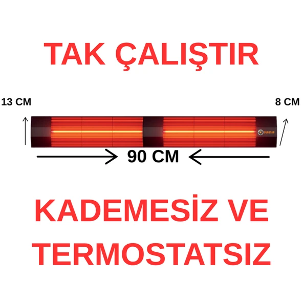 SUNSTAR DIŞ MEKAN HALOJEN ELEKTİRİKLİ SOBA İNFRARED ISITICI 4000W - Resim 2