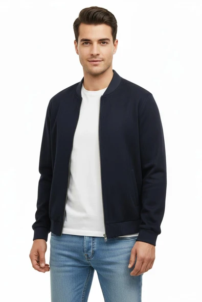 Erkek Regular Fit Mevsimlik Hakim Yaka Süet Spor Mont BGL-ST05014 - Resim 2