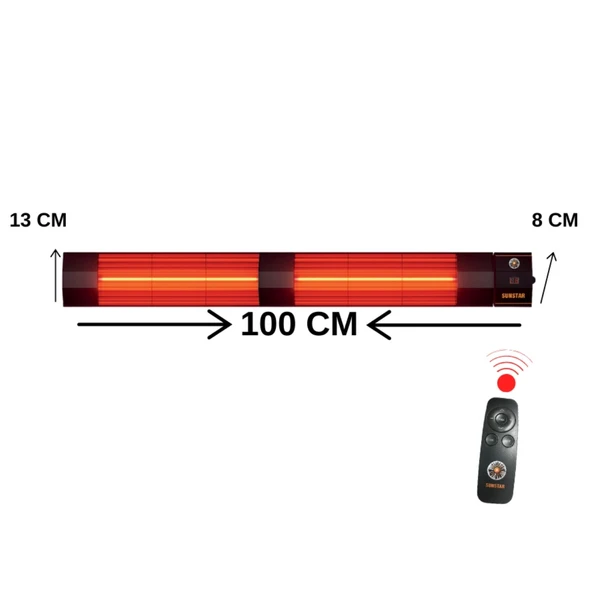 SUNSTAR DIŞ MEKAN HALOJEN ELEKTİRİKLİ SOBA İNFRARED ISITICI 4000W KUMANDALI - Resim 2