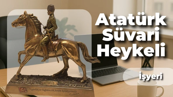 Wise Ofis Masaüstü Atatürk Atlı Heykeli 27,8 cm (G) X 26,1 cm. (Y) X 8,7 cm (E) ürün görseli 1