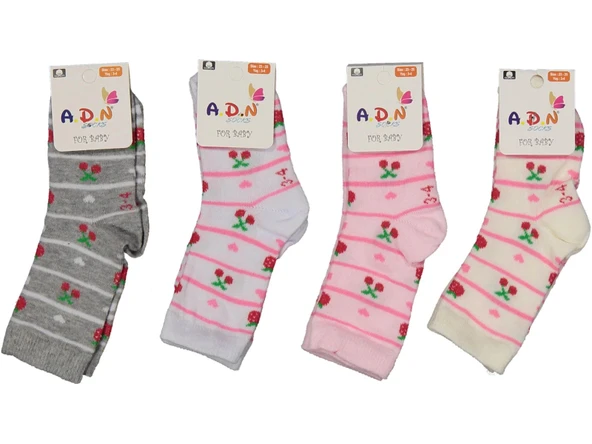 KIZ BEBEK DESENLİ SOKET ÇORAP (6 ADET) ürün görseli 1