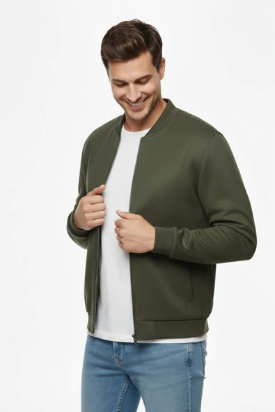 Erkek Büyük Beden Mevsimlik Hakim Yaka Süet Spor Mont BGL-ST05015 - Resim 9