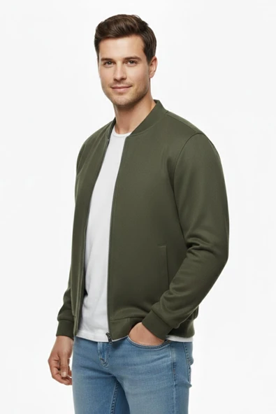 Erkek Büyük Beden Mevsimlik Hakim Yaka Süet Spor Mont BGL-ST05015 - Resim 5