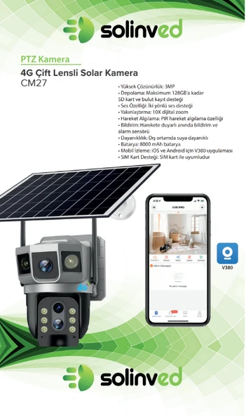 Solinved CM27 Solar Kamera 4G - Resim 2