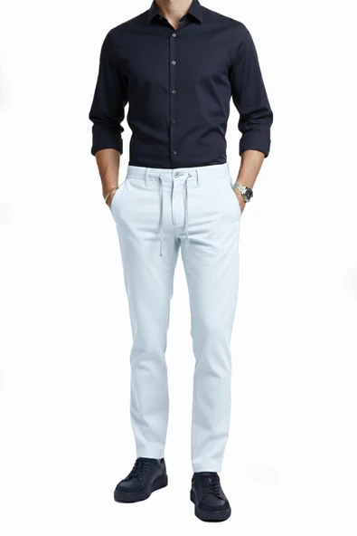 DeepSEA Erkek Esnek Kumaş Slim Fit Beli Lastikli Günlük Spor Pantolon 2601070 - Resim 12