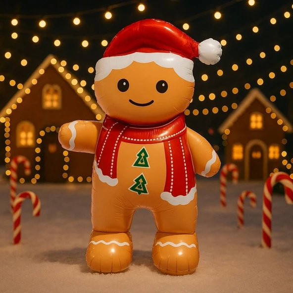 Yılbaşı Partisi Ayaklı Kurabiye Adam Folyo Balon ürün görseli