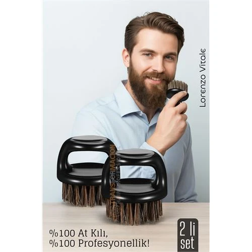 2'li At Kılı Sakal Tarama  Fırçası  Sakal Tarağı ürün görseli