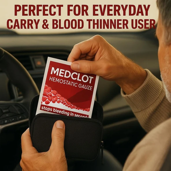 Medclot Hemostatik Kanama Durdurucu Steril Tampon Gazlı Bez Kaolin CE Sertifikalı Spanç Pansuman Acil Durum İlk Yardım Kanama Kontrolü 10 x 10 cm - Resim 8