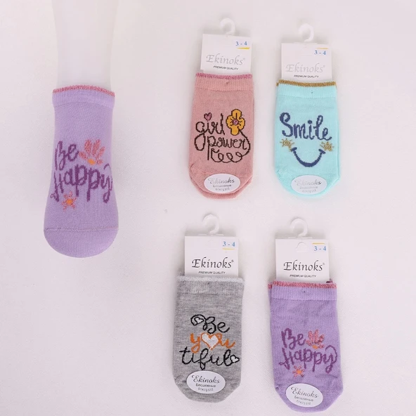 KIZ ÇOCUK EKİM DESEN PATİK ÇORAP (6 ADET) ürün görseli