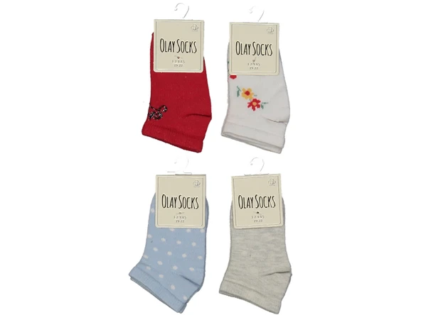 KIZ ÇOCUK RENKLİ PATİK ÇORAP (3 ADET) ürün görseli 1