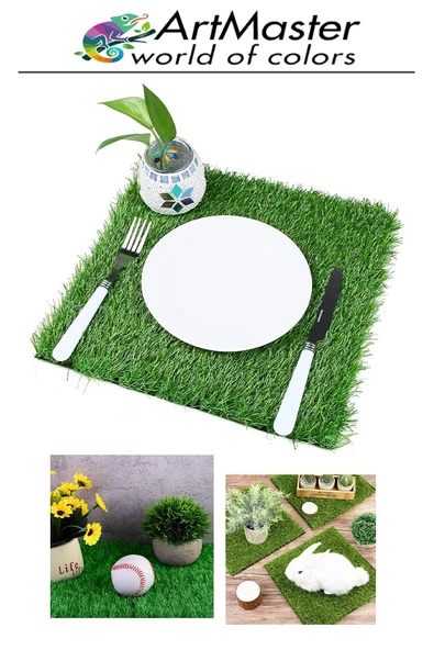 Yapay Çim 30x40 cm 5 Adet A3 Boyutunda Dekoratif Maket Çim Yapay Çim Halı Teraryum Suni Çim - Resim 5