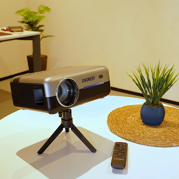 Everest Pj03, 300 Led Lümen, 1920x1080, 2xhdmı, 1xusb, Tf Soket, Wifi, Bluetooth, 30.000 Saat Led Ömrü, 3w Speaker, Andr - Resim 5