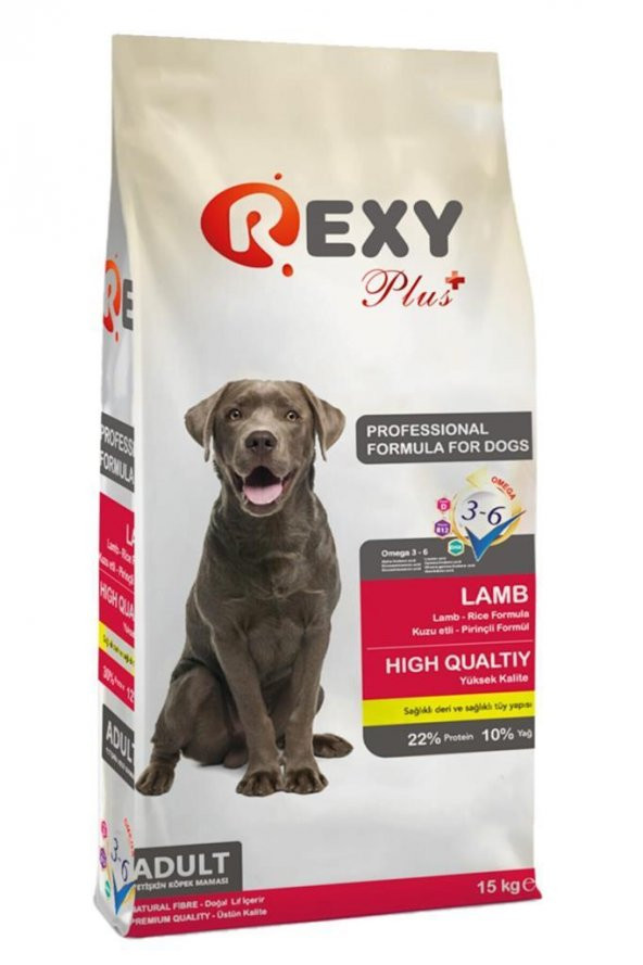 Rexy Plus Lamb Kuzu Etli Yetişkin Köpek Maması 15 Kg