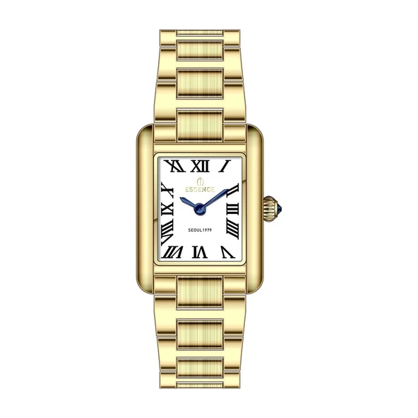 Essence ES6961FE.130 Dikdörtgen Kasa 5 Atm Suya Dayanıklı Altın Renk Kadın Kol Saati ürün görseli 1