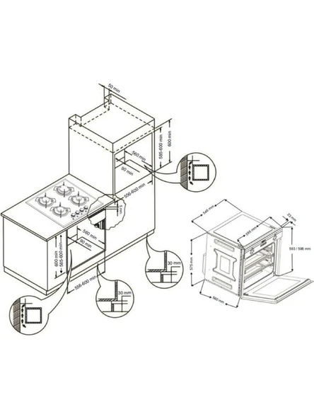 6 Yıl Garantili Ankastre Set ( OV401B - CG20070B - H10060BX ) - Resim 7