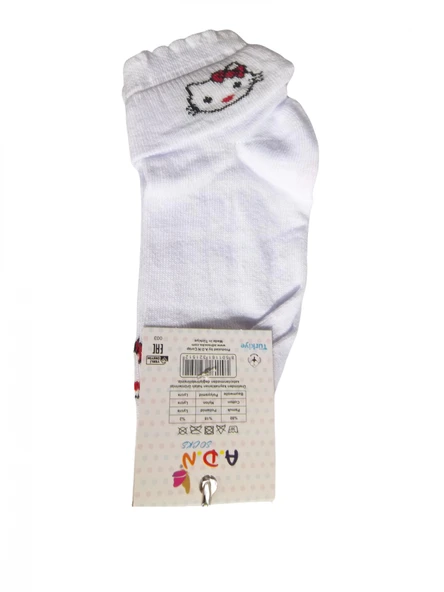 KIZ ÇOCUK KITTY FİGÜRLÜ PATİK ÇORAP (3 ADET) - Resim 3