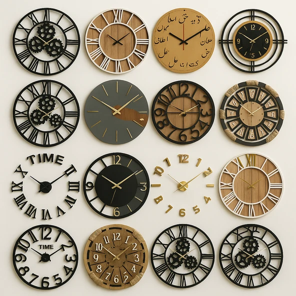 Kişiye Özel Çeşitli Ahşap ve Pleksili Duvar Saati Fiyat Değişken ürün görseli