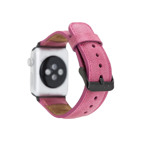 Apple Watch Uyumlu Deri Kordon 38-40-41mm TN08 Pembe ürün görseli 1