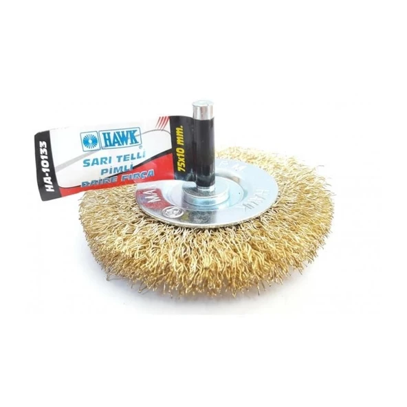 Hawk HA10133 Pimli Sarı Tel Daire Fırça 75x10 mm - Resim 4