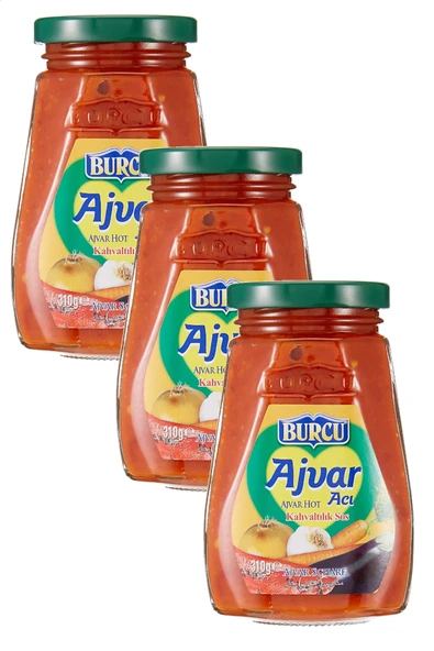 Burcu Ajvar Acı Kahvaltılık Sos 310 gr x 3 Adet ürün görseli