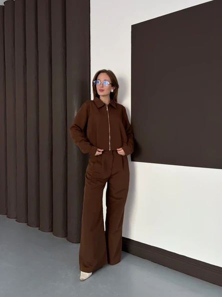 Trenç takım alt üst kahve ons ürün görseli