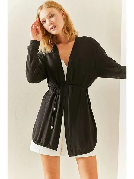 Kadın Uzun Kollu Bağcık Detay Hırka ürün görseli