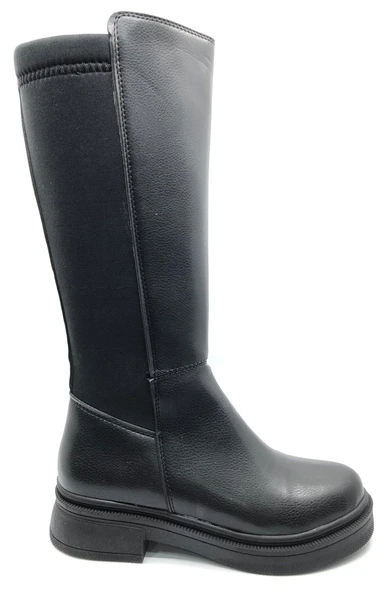 Seribo Binici Düz Taban Arkası Streç Fermuarlı Kadın Çizme ürün görseli 1