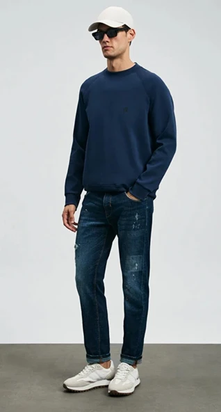 Lufian 112200229 Edgar Jean Erkek Pantolon Slim Fit Erkek Kot Pantolon - Resim 3