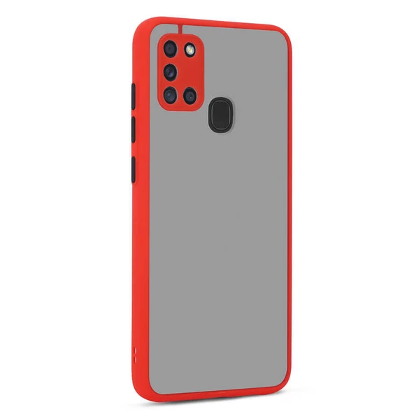 Galaxy A21S Kılıf Zore Hux Düğme ve Kapak Zıt Renk Kılıf - Resim 3