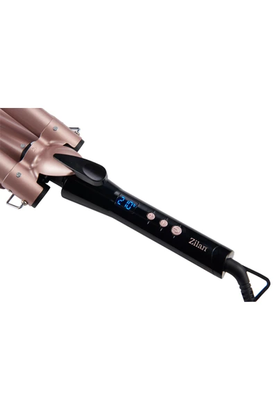 ZLN9198 3'lü Seramik Saç Maşası | Su Dalgası 3x25mm | Saç Şekillendirici | 5 Seviye Isı Ayarı Led - Resim 5