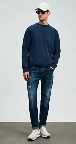 Lufian 112200229 Edgar Jean Erkek Pantolon Slim Fit Erkek Kot Pantolon - Resim 2