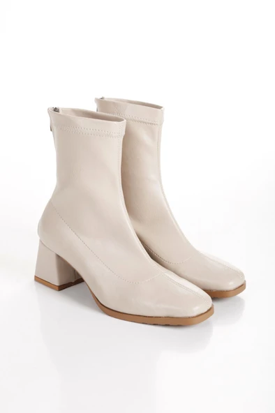 Seribo Arkadan Fermuarlı Streç Kadın Bot - Resim 3