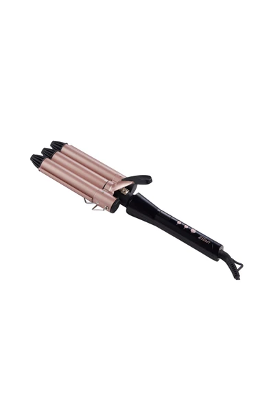 ZLN9198 3'lü Seramik Saç Maşası | Su Dalgası 3x25mm | Saç Şekillendirici | 5 Seviye Isı Ayarı Led - Resim 3