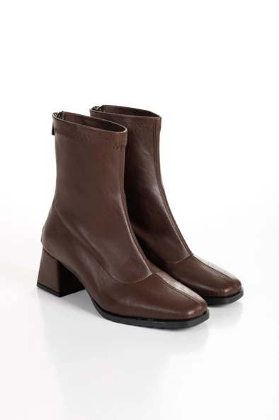 Seribo Arkadan Fermuarlı Streç Kadın Bot - Resim 6