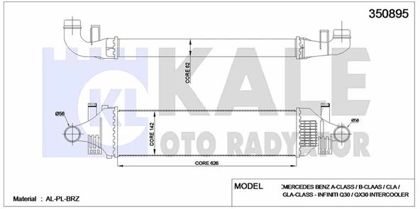 Mercedes Turbo Radyatörü - Turbo Radyatörü - Kal 350895 ürün görseli