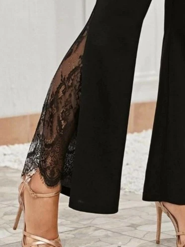 Kadın Ispanyol Paçadantel Detay Dalgıç Tayt - Resim 2