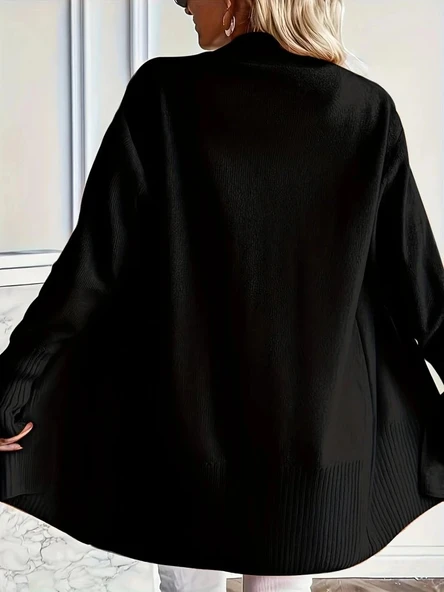 Kadın Uzun Kollu önü Açık Triko Hırka - Resim 3